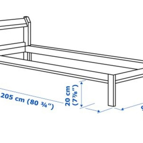 Neiden Ikea bed 90x200 cm with Luroy slats like new