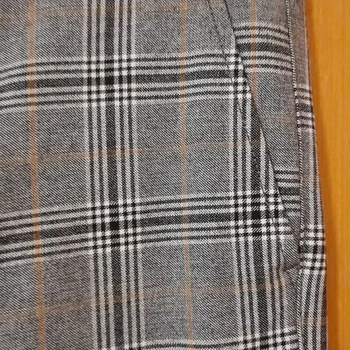 Icono Checked High-Waist Pants Grey New XS
