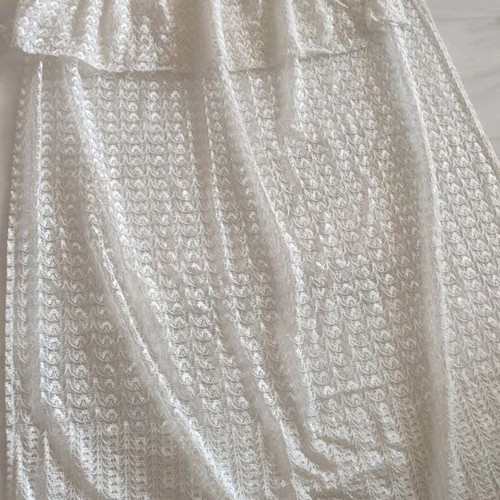 Embroidered curtain set like new, 3 pieces for kitchen