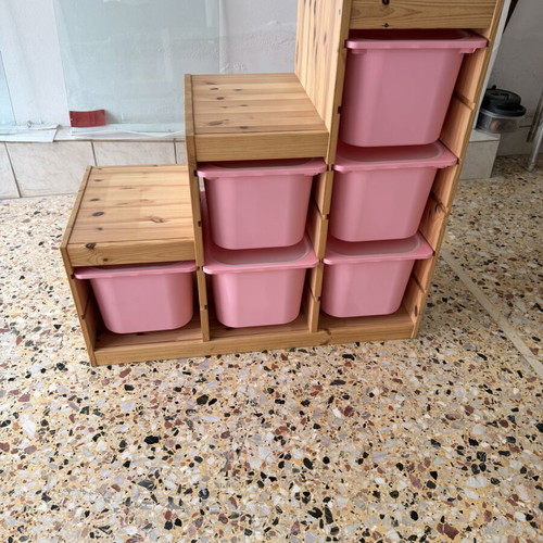 IKEA Trofast Storage Furniture Like New Pine Wood With Storage Boxes