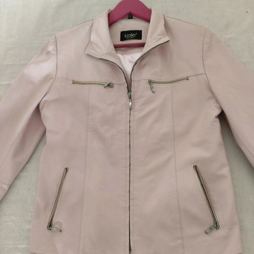 Lussile Leather Jacket Like New, Baby Pink, Size Medium