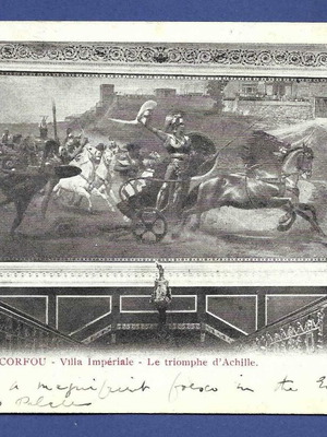 Postcard Corfu Achilleion The Triumph of Achilles used