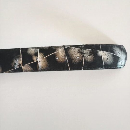 Black shiny belt like new with classic buckle and silver details