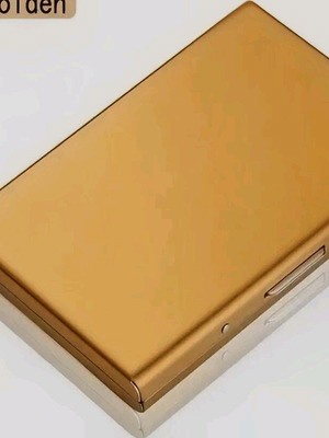 Stainless steel card holder golden new with tags