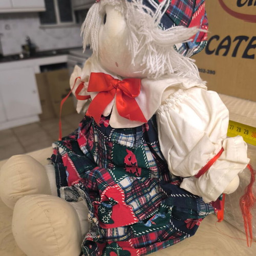 Teddy doll with plaid dress like new, model TDB1011