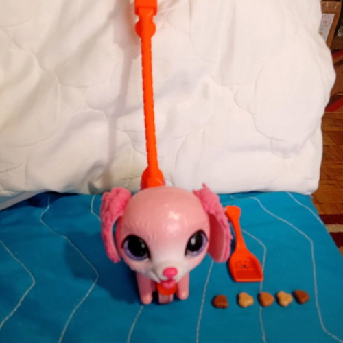 Hasbro FurReal Poopalots Lil Wags Poodle pink dog used