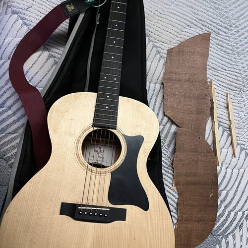 Sigma GME electroacoustic guitar used for repair or parts with Stagg case