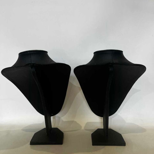 Jewelry stands used, set of 2, black fabric 29x20x14 cm