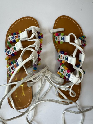Antica Sandoria leather handmade sandals like new, white multicolor, size 37