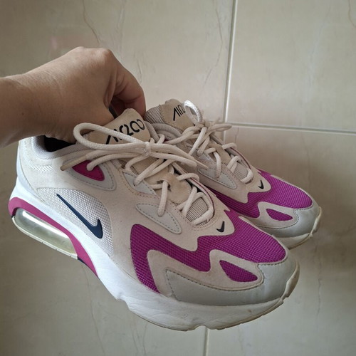 Nike Air Max 200 sneakers, beige and magenta leather