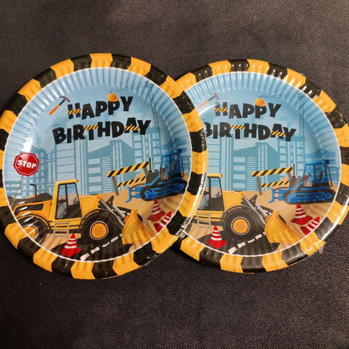Party plates construction machinery set of 20 pieces new