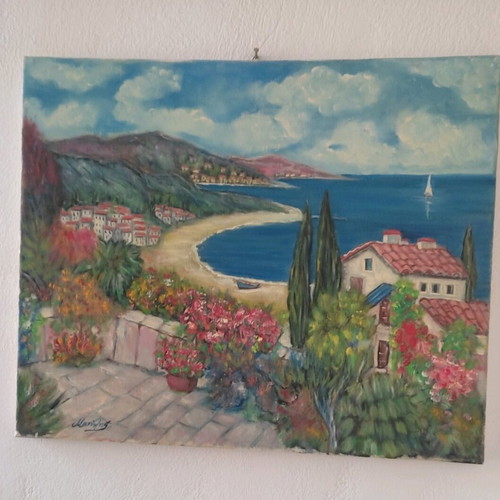 Signed acrylic painting 55x45 cm like new