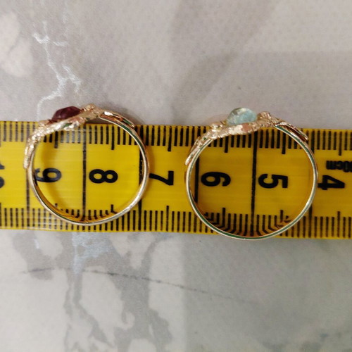 Two vintage women's rings from the 1960s, gold-tone aluminum alloy