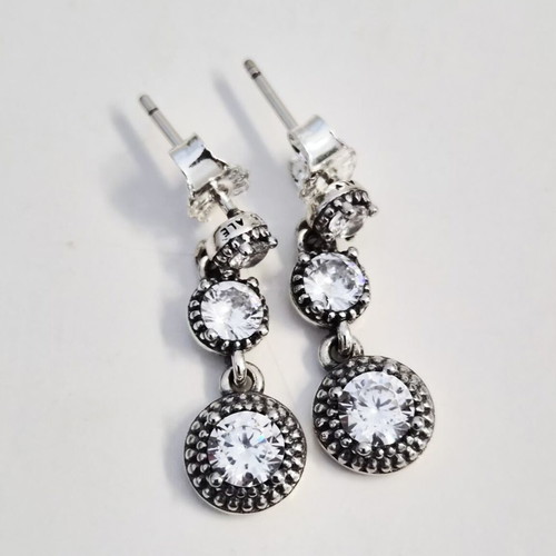 Pandora earrings new, silver 925 with cubic zirconia