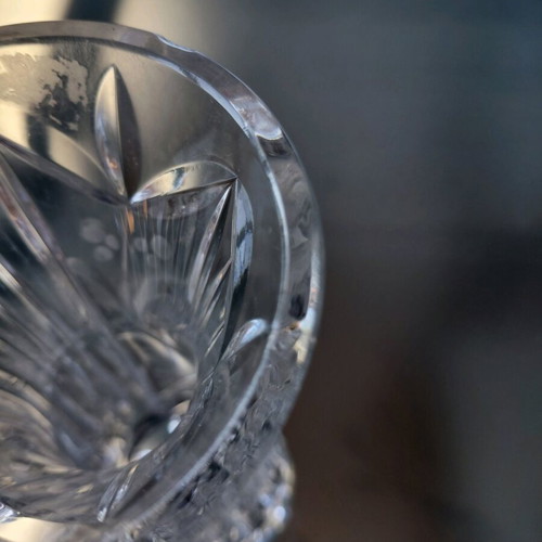 Crystal vase used 17 cm with small damages