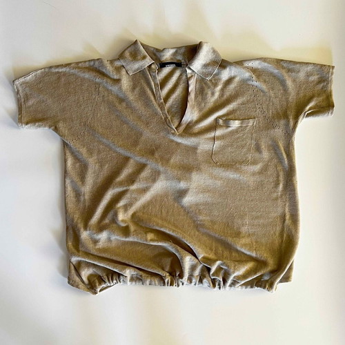Stefanel blouse with open back, like new, size M beige
