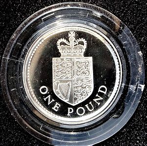 United Kingdom 1 pound 1988 (PROOF - silver) "Royal Shield"