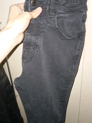 Pull & Bear men's black denim pants like new, size 30