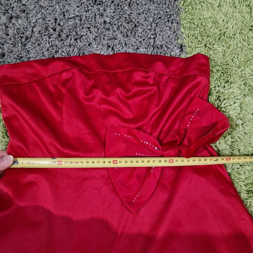 Staples dress red with bow, like new, size M