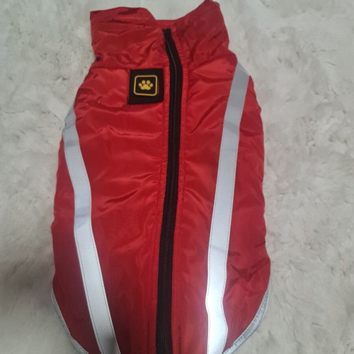 Dog jacket new, black and red, size L, waterproof and warm
