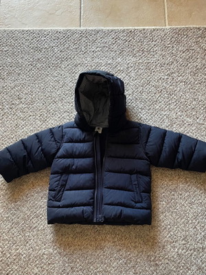 Baby winter coat Petit bateau blue size 12 months like new