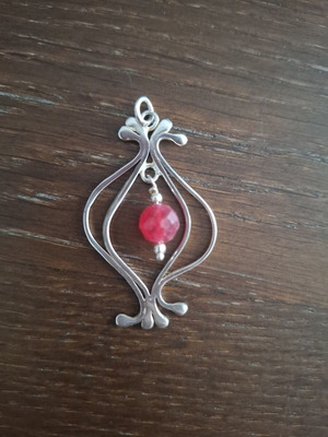 Pomegranate pendant used, 925 silver, lucky charm