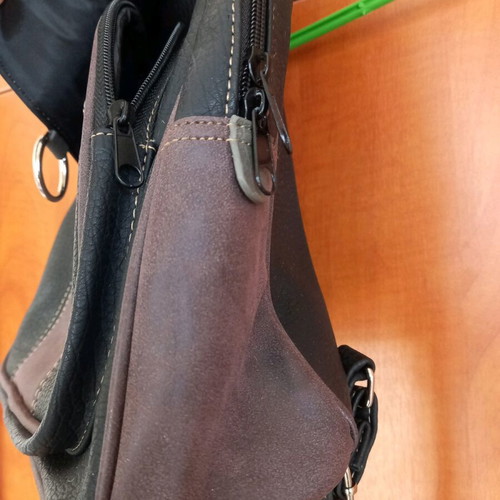Charm & SHAPE backpack bag used, faux leather, black and brown