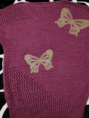 Knitted sleeveless vest used, size medium, pink