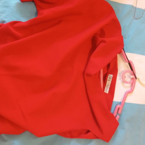 Zara blouse with one sleeve red fire color, size M like new