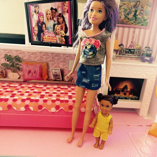 Barbie three-story house like new with furniture and accessories