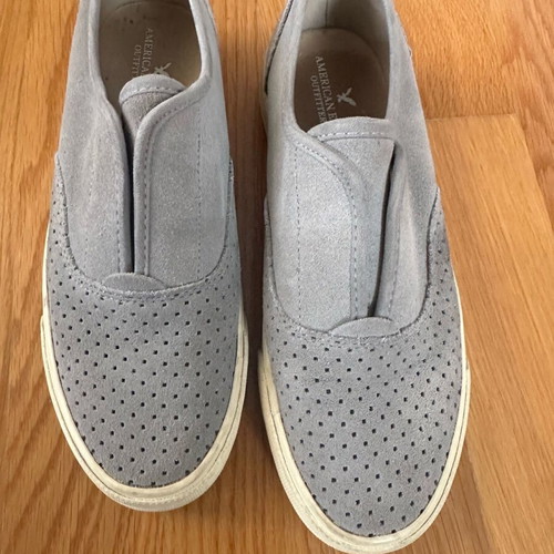 American Eagle shoes used, gray flat loafers size 37.5
