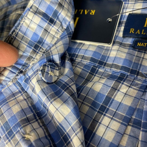 Polo Ralph Lauren kids shirt blue white plaid new size 140