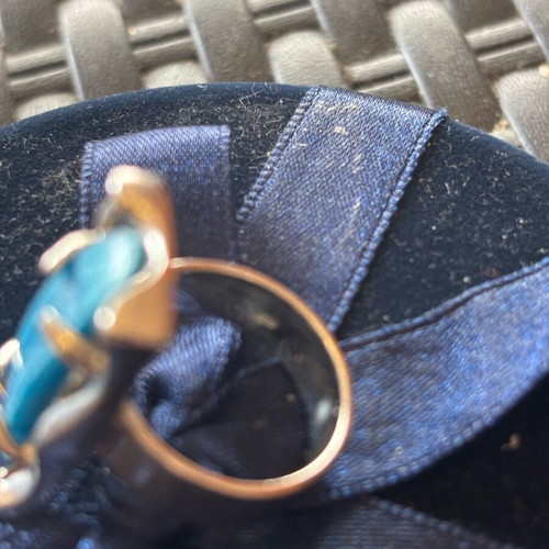 Silver 925 ring with elongated turquoise stone, like new
