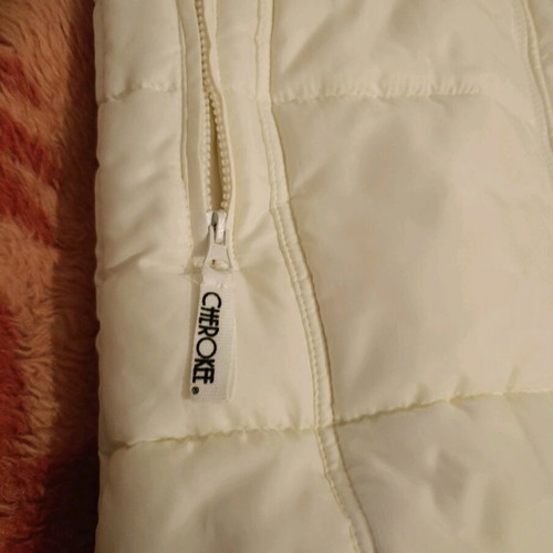 Cherokee long white jacket Large like new