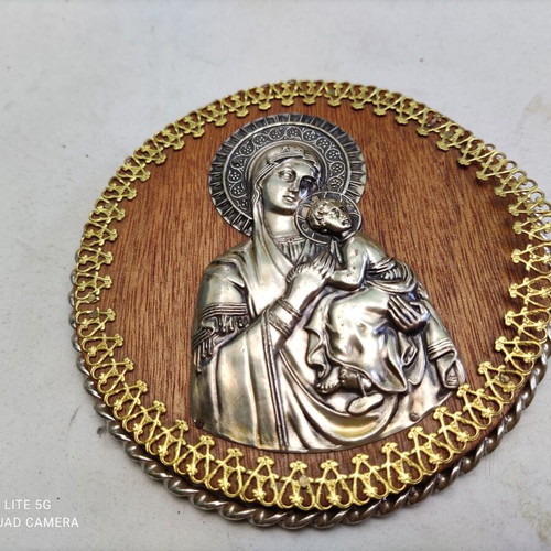 Crosses 2 pcs with handmade engraving silver 925 and free Virgin Mary icon