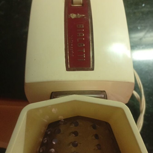 Vintage Bialetti electric grater from the 1970s, used, space age design