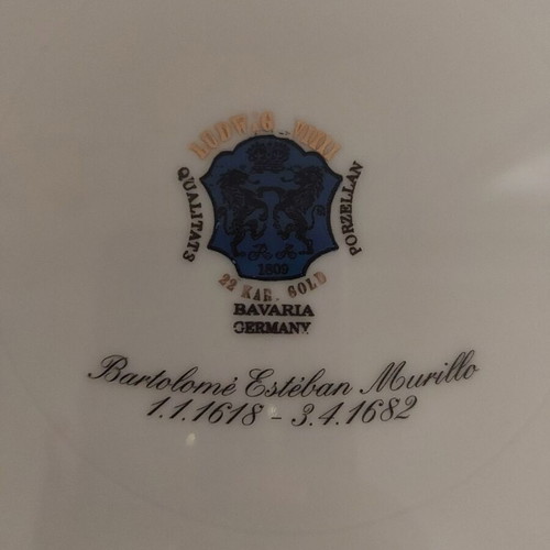 Decorative plate with painting by Murillo, new