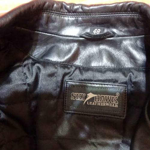 Men's leather coat new, size L, black