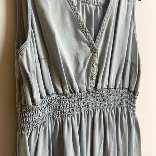 Maternity dress used thin denim with pockets H&M blue