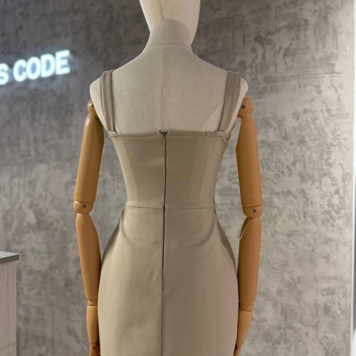 Dress with ribbon new with tag, size medium, beige