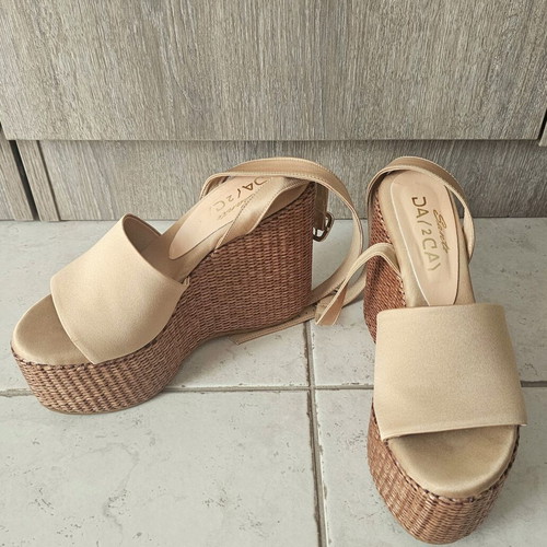 Sante platform sandals like new, size 37.5, beige, 12cm heel