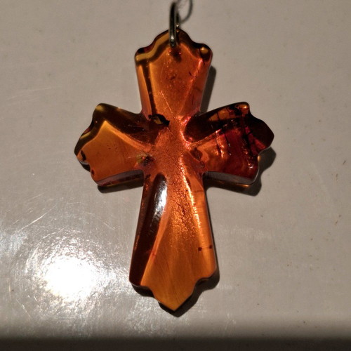 Amber cross solid Baltic amber new brown