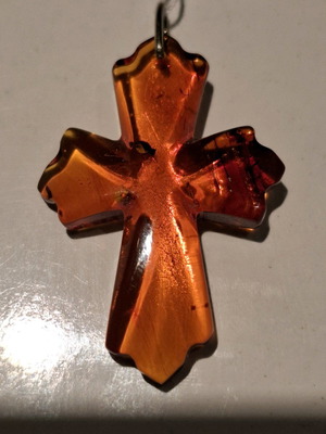 Amber cross solid Baltic amber new brown