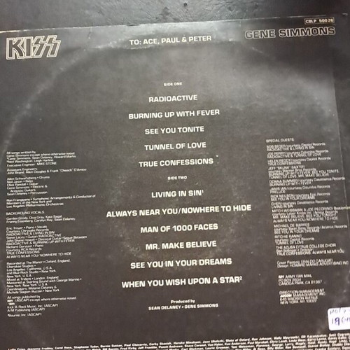 Gene Simmons Kiss vinyl record