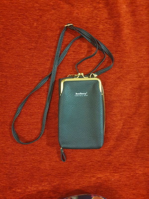 Crossbody bag new, black, faux leather with gold details
