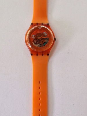 Swatch Orange Lacquered SUOO100 40mm με λουράκι σιλικόνης, μεταχειρισμένο