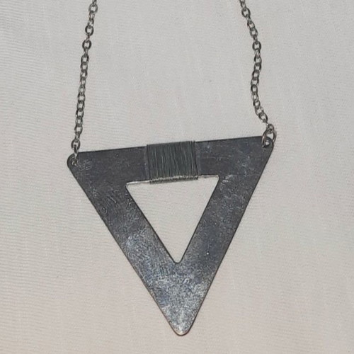 Long necklace with triangle pendant