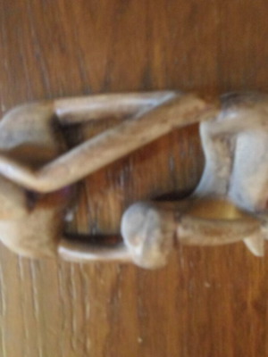 Wooden decorative carved figure used, African origin