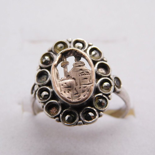 Silver-gold ring Rhodian style 1950-1960