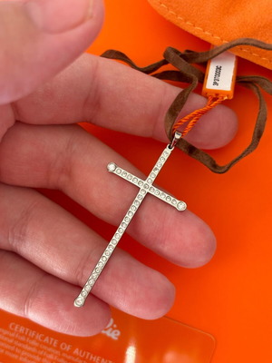 Folli Follie stainless steel cross new with zirconia silver